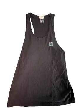 Vintage Insport Black Racerback Tank Top Medium 1990s 65% Polyester 35% Cotton